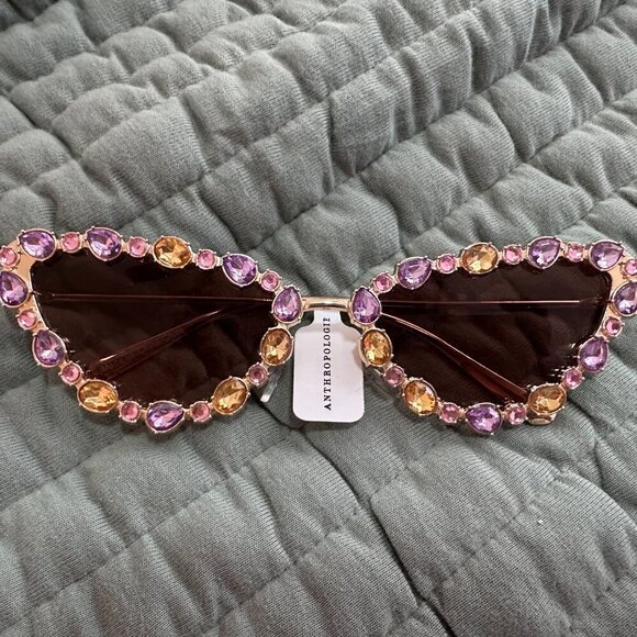 Rhinestone Deco Wire Sunglasses - Picture 4 of 5